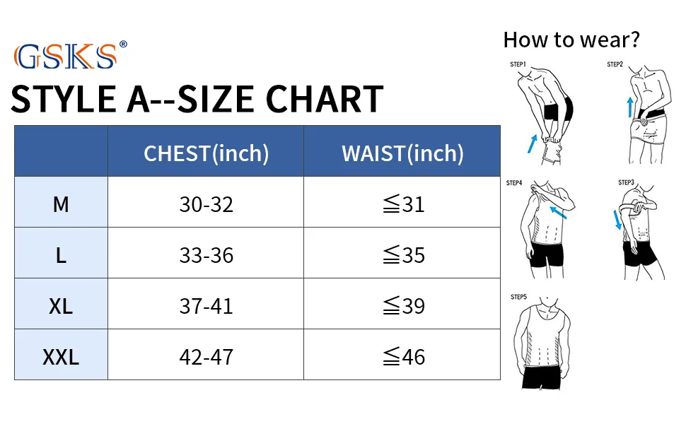 GSKS Compression Shirts for Men Body Shaper Slimming Shirts Shapewear with Zipper Style A--nude Large - size