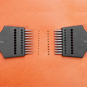 WUTA Removable Circle Leather Hole Punch Lacing Stitching Professional Working Hand Tool Kit Round Hole Puncher Craft Chisel Cutting Punches Kits 2nd Generation 5mm-(2+6) 2G 5mm-(2+6) - Removable Circle Leather Hole Punch