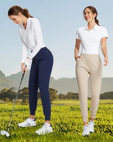 BALEAF Women's Golf Pants Stretch Lightweight Quick Dry Water Resistant Work Pants with Zipper Pocket Steel Grey Medium - womens golf pants