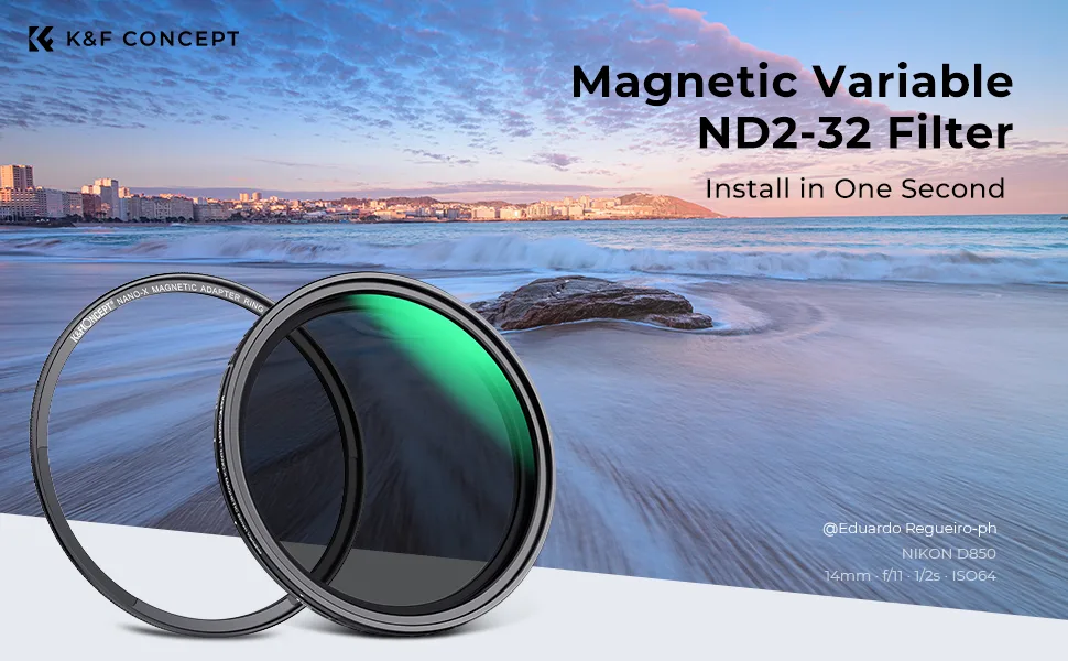 K&F Concept 67mm Magnetic Variable ND Filter ND2-ND32 (1-5 Stops) + Magnetic Filter Adapter Ring Filter Kit, No X Cross Adjustable Neutral Density Filter with 28 Multi-Layer Coatings Waterproof - product information 12