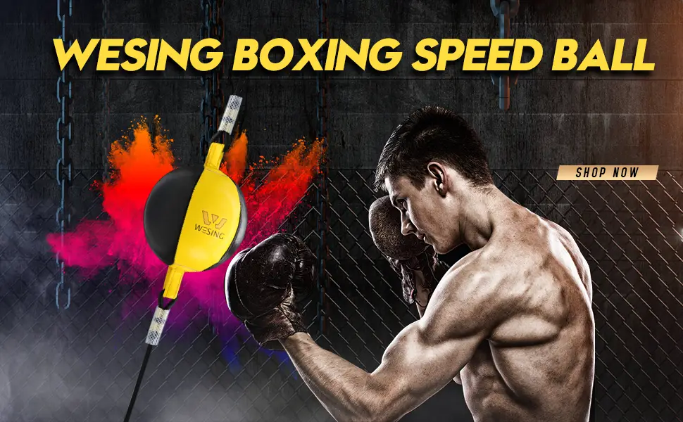 Wesing Double End Striking Bag Leather Boxing Speed Ball Bag Red Synthetic Leather - product information 1