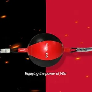 Wesing Double End Striking Bag Leather Boxing Speed Ball Bag Red Synthetic Leather - speed bag, speed ball, speed ball boxing