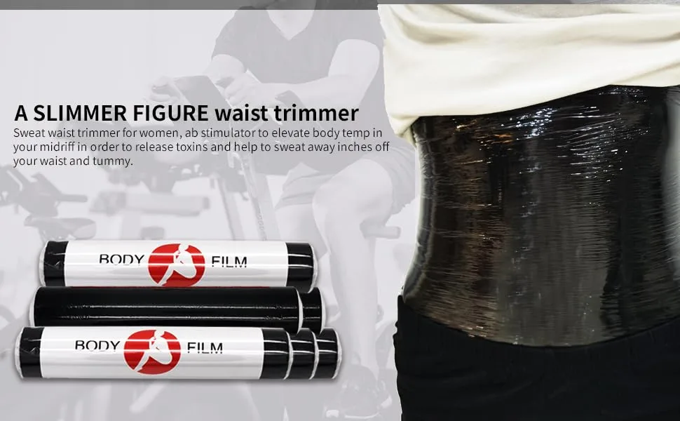 ZGDFSM 3 Rolls 60 Meters Premium Black Osmotic Plastic Slimming Body Wrap Film - product information 2