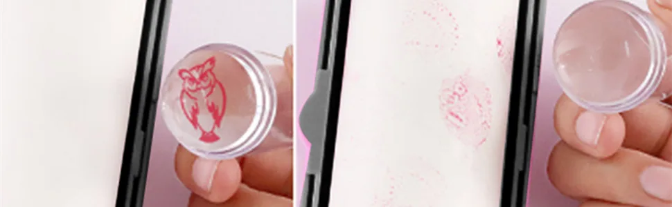 Nail Stamper Oil Absorbing Sheet Paper Nail Art Stamper Pattern Removal Tool Nail Stamping Kits DIY Manicure Tool Pink - product information 2