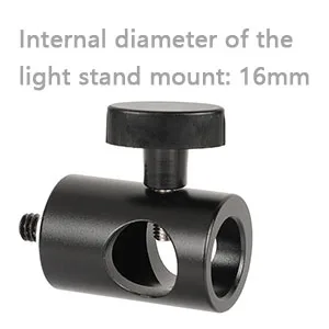 CAMVATE 16mm Light Pole Stand Head Mount with 1/4"-20 Thread Screw Adapter - 2296 - C2296-3