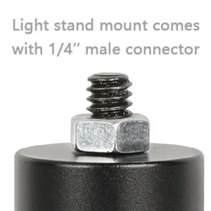 CAMVATE 16mm Light Pole Stand Head Mount with 1/4"-20 Thread Screw Adapter - 2296 - C2296-4