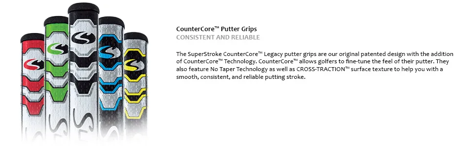 SuperStroke Slim 3.0 Slim 3.0 White/Black - counter core putter grips non slip cross traction golf grip accessory patented technology