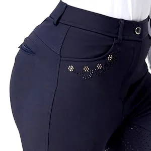 TrustRider-Women's Full Seat Silicone Grip Breeches Horse Riding Pants Navy 22 - product information 2