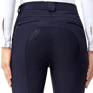 TrustRider-Women's Full Seat Silicone Grip Breeches Horse Riding Pants Navy 22 - product information 4