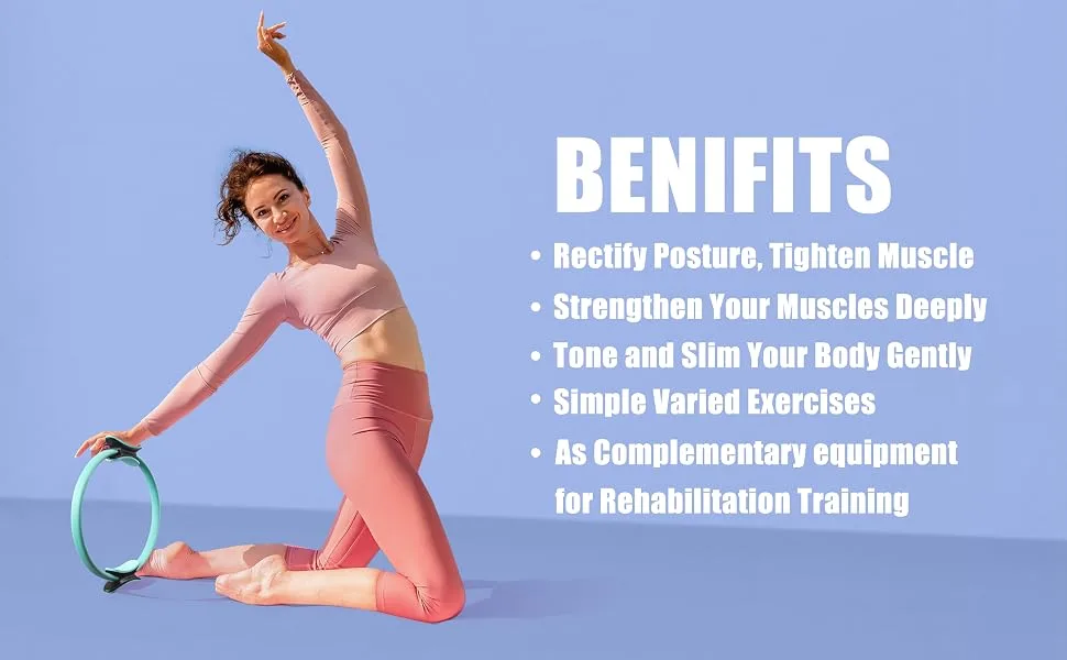 RitFit Pilates Ring - 14 Inch Magic Fitness Circle for Toning Inner & Outer Thighs, Bonus Workout Guide Included BlackN - pilates ring