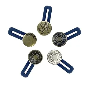 10 Pcs Expander Button for Extender Jeans Pants Collar, 5 Styles Pants Waist No Sew Instant Silicone Extender Button for Men and Women - Pant Button Extenders