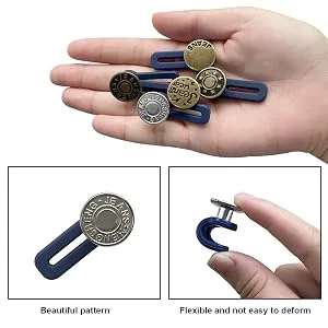 10 Pcs Expander Button for Extender Jeans Pants Collar, 5 Styles Pants Waist No Sew Instant Silicone Extender Button for Men and Women - Pant Button Extenders
