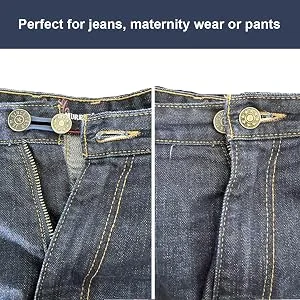 10 Pcs Expander Button for Extender Jeans Pants Collar, 5 Styles Pants Waist No Sew Instant Silicone Extender Button for Men and Women - Pant Button Extenders
