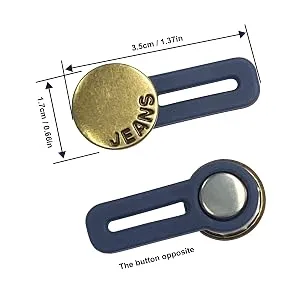 10 Pcs Expander Button for Extender Jeans Pants Collar, 5 Styles Pants Waist No Sew Instant Silicone Extender Button for Men and Women - Pant Button Extenders