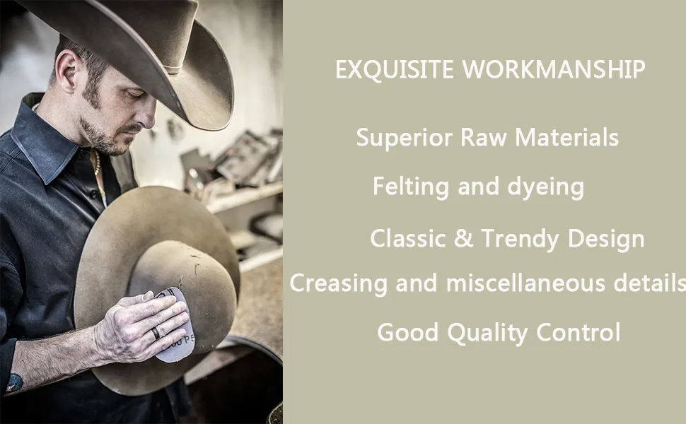 Western Cowboy Hat for Men Women Classic Fedora Hat with Buckle Belt Black-yb Medium - workmanship cowboy hat