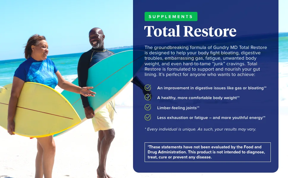 Gundry MD Total Restore Gut Lining Support Supplement, 90 Capsules - gundry md total restore