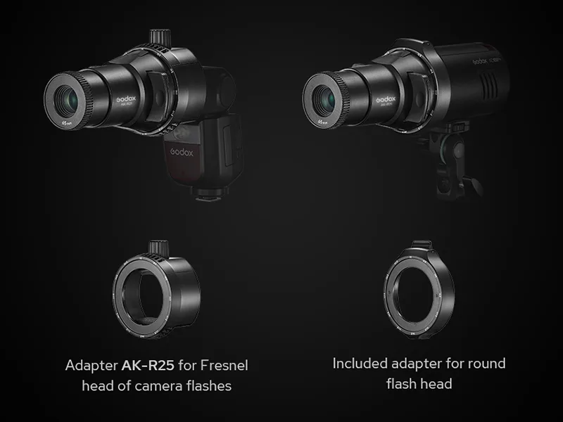 Godox AK-S01 Slide Set for AK-R21 Projector Flash Splitting Cone Nose Optical Spotter GOBO Slide Set - AK-R21
