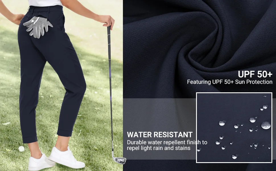 JACK SMITH Women's Golf Pants Stretch Lightweight Work Pants with Zipper 6-Pockets Navy Blue X-Large - product information 24
