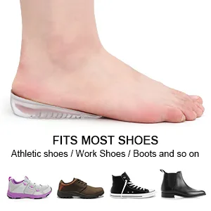 Dr.Foot Height Increase Insoles, Heel Cushion Inserts, Heel Lift Inserts for Leg Length Discrepancies (Small (1" Height)) Beige Small (1" Height) - Height Increase Insoles