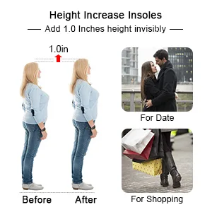 Dr.Foot Height Increase Insoles, Heel Cushion Inserts, Heel Lift Inserts for Leg Length Discrepancies (Small (1" Height)) Beige Small (1" Height) - Height Increase Insoles