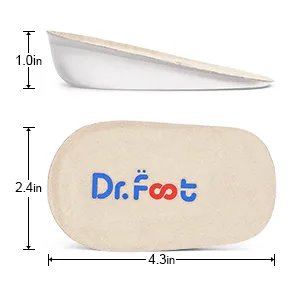 Dr.Foot Height Increase Insoles, Heel Cushion Inserts, Heel Lift Inserts for Leg Length Discrepancies (Small (1" Height)) Beige Small (1" Height) - Height Increase Insoles