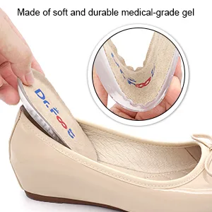 Dr.Foot Height Increase Insoles, Heel Cushion Inserts, Heel Lift Inserts for Leg Length Discrepancies (Small (1" Height)) Beige Small (1" Height) - Height Increase Insoles