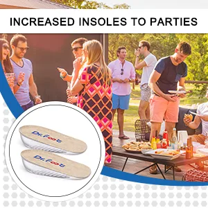 Dr.Foot Height Increase Insoles, Heel Cushion Inserts, Heel Lift Inserts for Leg Length Discrepancies (Small (1" Height)) Beige Small (1" Height) - Height Increase Insoles