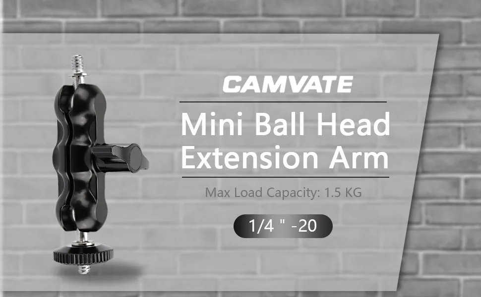 CAMVATE Universal Magic Arm with 1/4"-20 Thread(Black,2 Pieces) - 2080 - C2080-1