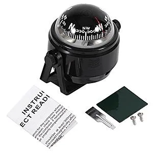 Multi-purpose Compass for Car Dashboard, Marine Compass for Boats Dash Mount for Boat Caravan Truck(black) - voyager bracket mount compass