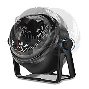 Multi-purpose Compass for Car Dashboard, Marine Compass for Boats Dash Mount for Boat Caravan Truck(black) - voyager bracket mount compass