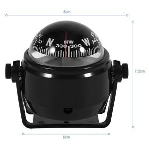Multi-purpose Compass for Car Dashboard, Marine Compass for Boats Dash Mount for Boat Caravan Truck(black) - voyager bracket mount compass