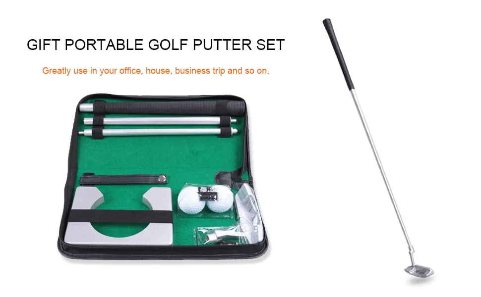 HOW TRUE Golf Putting Set with Golf Putter, 2 Golf Balls, Golf Putting Cup for Travel Indoor Golf Putting Practice, Portable Golf Putter Kit, Golf Gifts for Men - Gift portable golf putter set