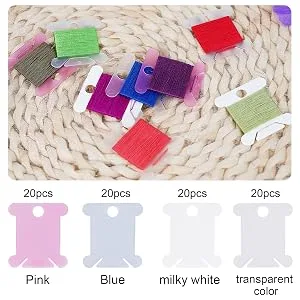 80 Pcs Thread Organizer, Embroidery Floss Storage,Embroidery Thread Organizer Plastic Embroidery Thread Cards Stitch Thread Plastic bobbins (4 Colors) - embroidery floss bobbins