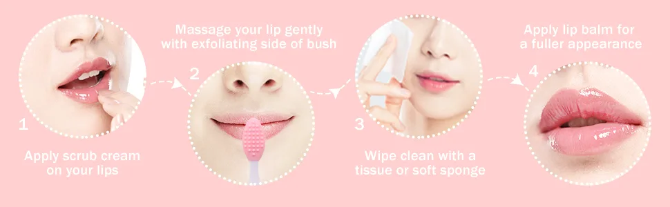 Lip Scrub Tool Silicone Lip Brush Exfoliating Double-Sided Lip Scrubber Tool for a Smoother and Fuller Appearance,Cleaner (3 Colors,3 PCS) - lip scrub brush
