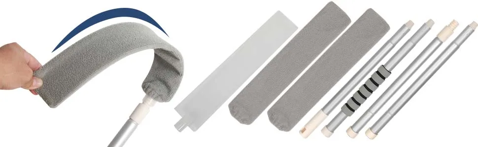 Retractable Gap Dust Cleaner, Microfiber Duster with Extension Pole, Extendable Duster for Cleaning Long Handle Dust Brush Under Refrigerator Sofa Couch Bed Furniture Appliance Dusting Tools - duster
