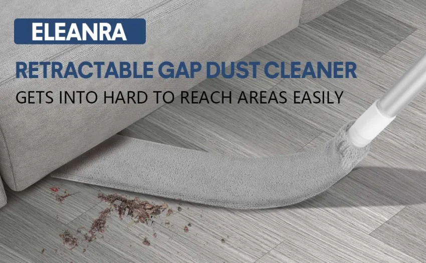 Retractable Gap Dust Cleaner, Microfiber Duster with Extension Pole, Extendable Duster for Cleaning Long Handle Dust Brush Under Refrigerator Sofa Couch Bed Furniture Appliance Dusting Tools - Retractable Gap Dust Cleaner