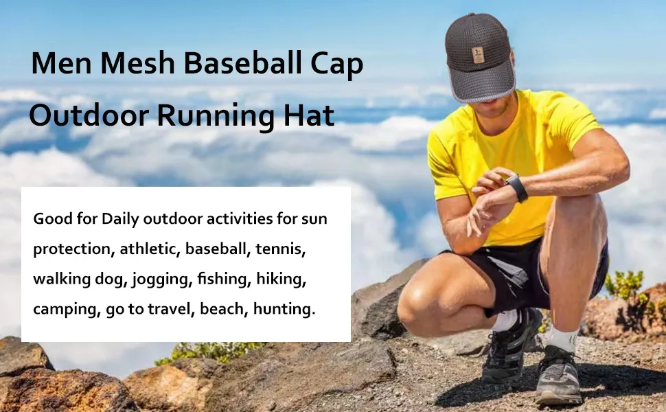 FASHIXD Summer Mesh Baseball Cap for Men Women Trucker Mesh Hat Baseball Hats Outdoor Sports Running hat 1-black - running hat