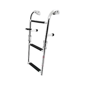 Mojiate Stainless Steel 3 Step Folding Boat Ladder 2+1 Steps Portable Swim Ladder with 250mm Width for Marine Yacht Boat - 3 STEP BOAT LADDER