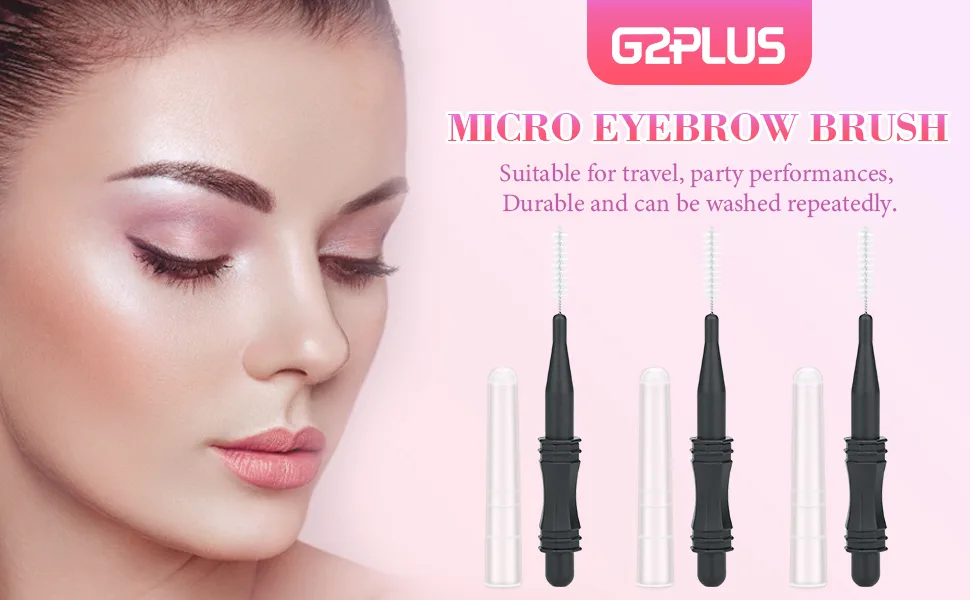 Micro Eyebrow Brush with Cap, 20PCS Brow Lamination Brush Eyelash Spoolie Brush Tools for Eyebrows and Eyelashes Extensions, Lash Lifting, Perming Eyebrows (Black) - Eyelash and Eyebrow Comb Brush with Tube