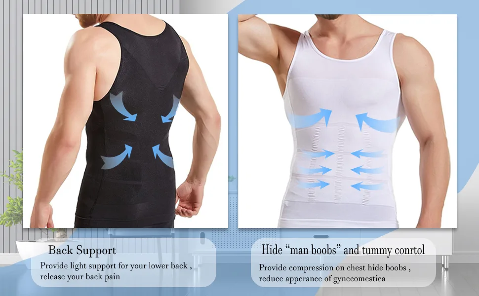 Mistirik Compression Shirts for Men - Mens Slimming Body Shaper Vest - Tight Tank Top for Men - Compression Shirt Tank Top White X-Large - fajas para hombres