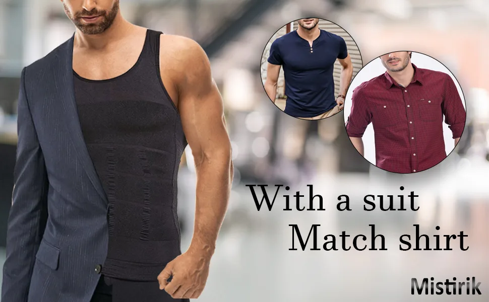 Mistirik Compression Shirts for Men - Mens Slimming Body Shaper Vest - Tight Tank Top for Men - Compression Shirt Tank Top White X-Large - mens compression shirt