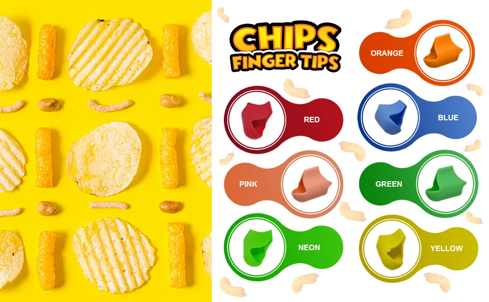 Non-Stick Chip Fingers Tips, Finger Protectors, Finger Covers Protection, 3 pcs (Blue) - Chip finger tips