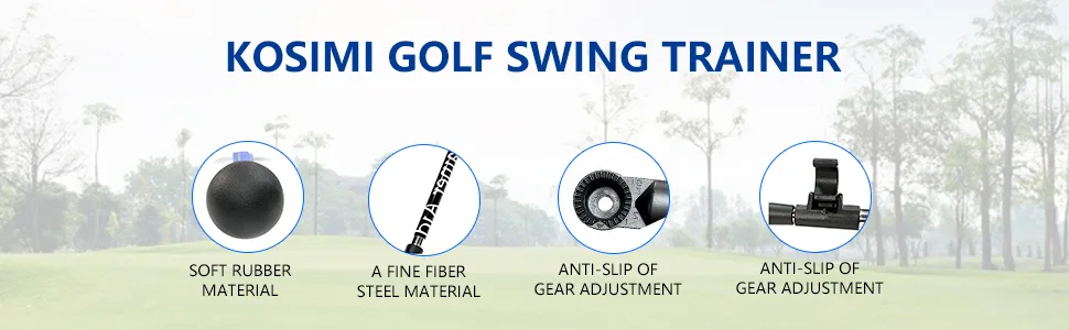 Golf Swing Trainer,Portable Golf Swing Master, Forearm Rotation, Shoulder Turn,Beginners Improve Golf Swing Exerciser Training Aid Adjustable. - Golf Swing Trainer