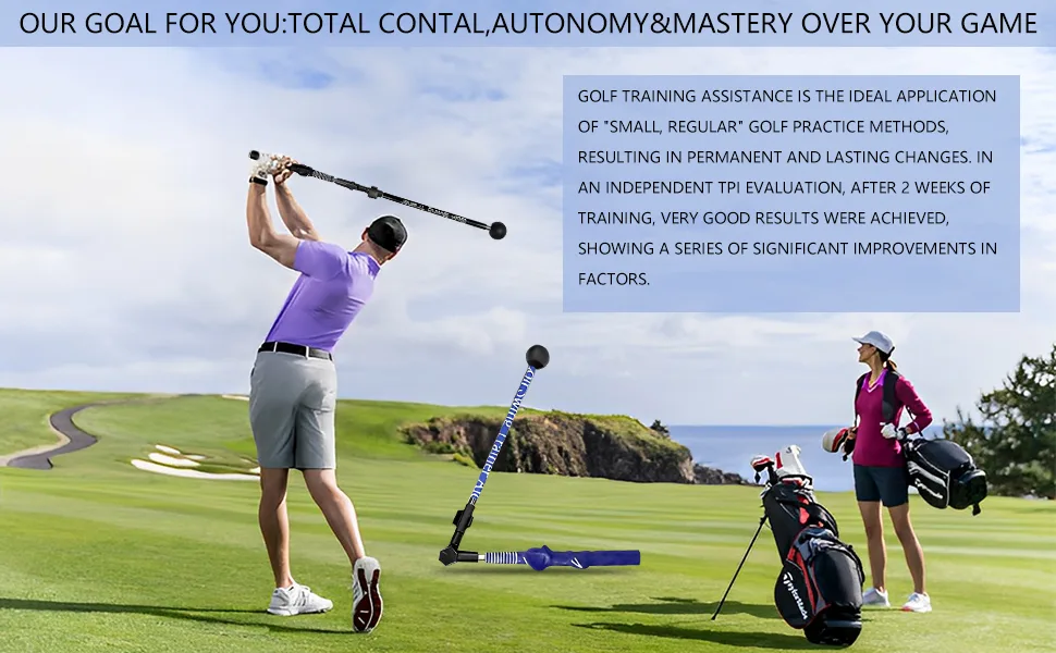 Golf Swing Trainer,Portable Golf Swing Master, Forearm Rotation, Shoulder Turn,Beginners Improve Golf Swing Exerciser Training Aid Adjustable. - product information 2