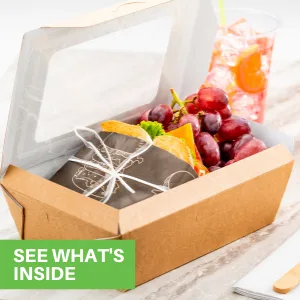 Small Sandwich Wedge Box, Sandwich Take Out Box - 4.8 Inch Triangle Sandwich Box with Window - Brown - 25ct Box - Restaurantware - With built-in windows, these paper lunch boxes enhance your meal presentations.