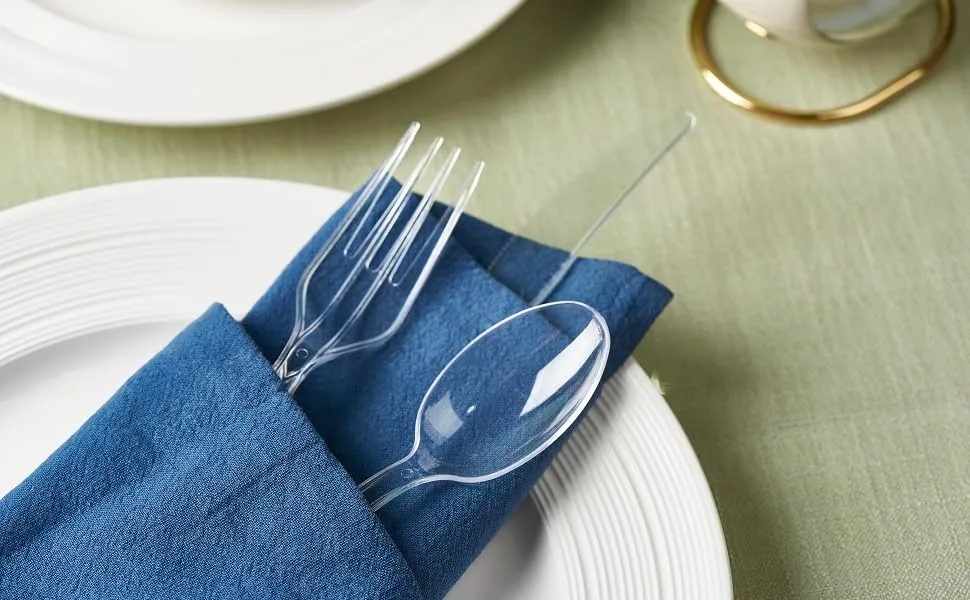 300 Crystal Clear Plastic Forks Heavy Duty Silverware Set Disposable Cutlery Fancy Serving Utensils Elegant Flatware Bulk Premium Tableware Sturdy Plasticware Party Dinner Holiday Serving Supplies - 300 Crystal Plastic Forks Heavy Duty Silverware Set Disposable Cutlery Utensils Flatware Bulk