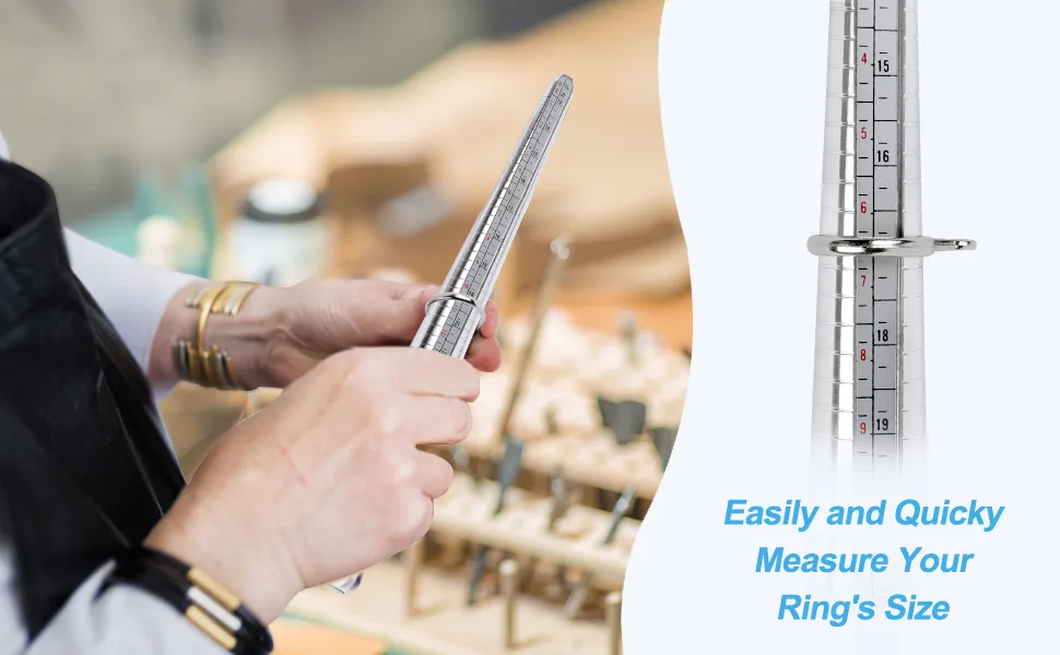 Ring Mandrel, IKOCO Ring Sizer Measuring Tool Steel Ring Size Adjusters for Loose Rings Measure Repair - Ring Mandrel Sizer Tools