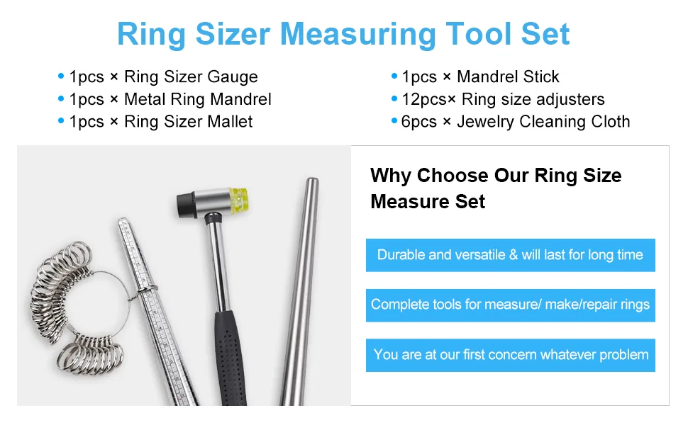 Ring Mandrel, IKOCO Ring Sizer Measuring Tool Steel Ring Size Adjusters for Loose Rings Measure Repair - Ring Mandrel Sizer Tools