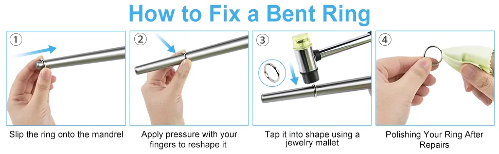 Ring Mandrel, IKOCO Ring Sizer Measuring Tool Steel Ring Size Adjusters for Loose Rings Measure Repair - Ring size adjuster