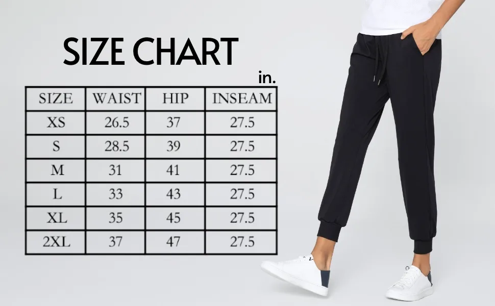 AJISAI Women's Joggers Pants Drawstring Running Sweatpants with Pockets Lounge Wear Black Medium - 801size chart